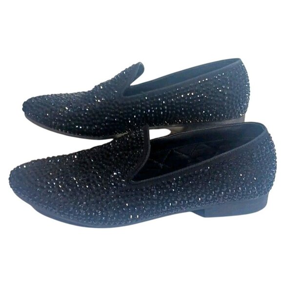 Steve Madden Men's Caviarr Black Swarovski Crystal Slip-On Dress Loafers 10 - Picture 2 of 11